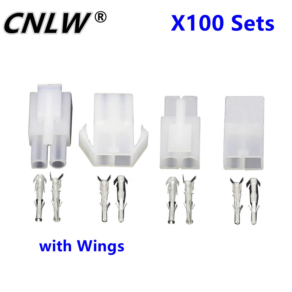 100 sets 2 Pin/Way L6.2-2P Plug Connector Male and Female Air Docking Connector 6.2mm Pitch Electrical Connector