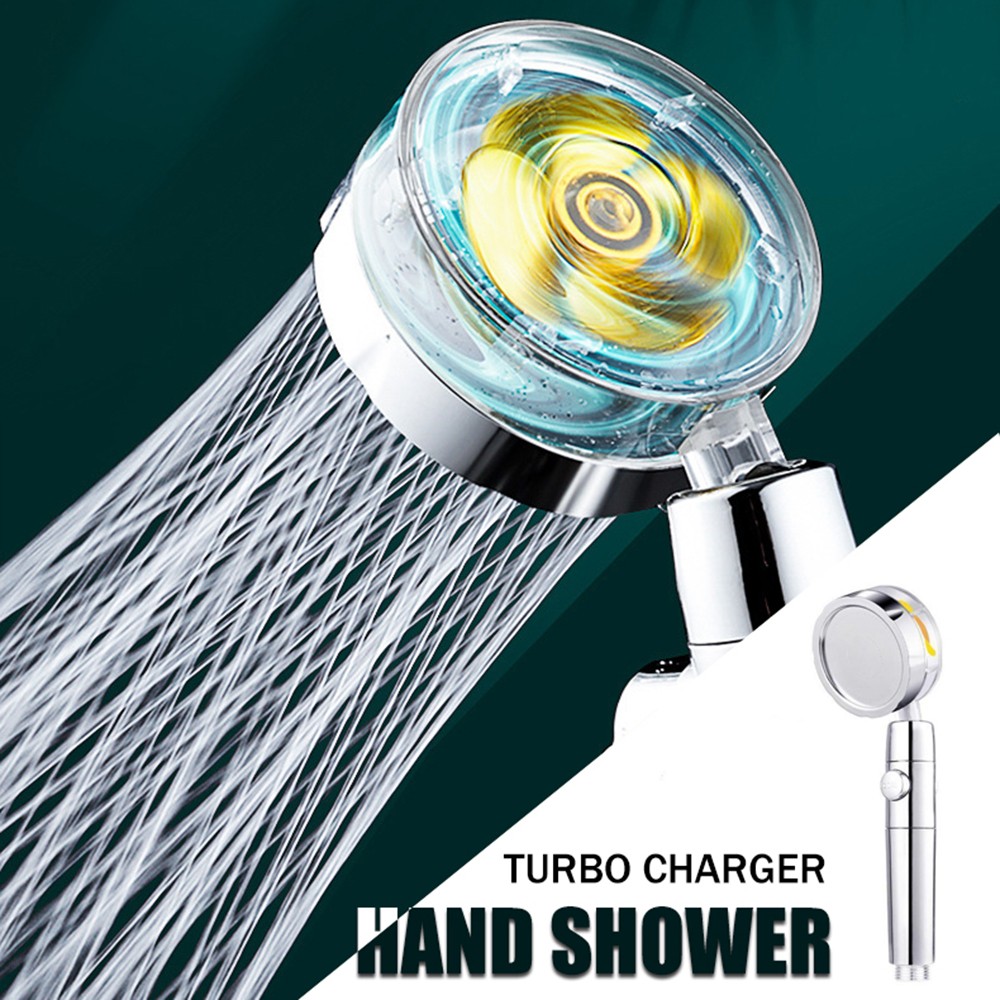 Fashion Bathroom Turbine Hand Shower ABS Plastic Chrome Shower Head Water Saving Pressure Hold Hand Shower Sprayer