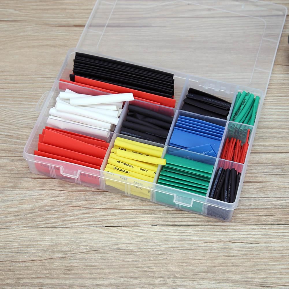 70/300pcs Heat Shrink Tubing Electrical Flexible Cable Tube 2:1 Halogen-Free Heat Shrink Polyolefin Tube Wire Cable Sleeve Kit