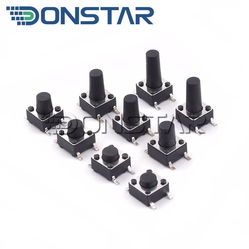 1000pcs SMD 4PIN 6x6x4.3/5/6/7/8/9/10mm Micro Tact Switch Push Button Switches 6x6x4.3mm 6x6x5mm 6x6x6mm 6x6x7mm 6x6x8mm 6X6X9