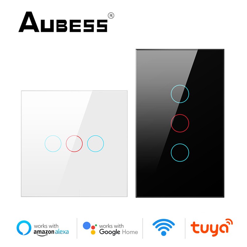 AUBESS WiFi Smart Light Touch Switch RF433 Smart Life / Tuya App Control, Works with Alexa Google Home Voice Control EU US