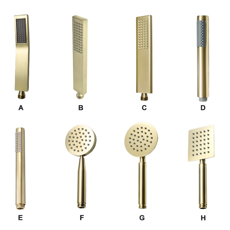 Brushed Gold Handheld Shower Head Bathroom Gold Finish Brass Or Stainless Steel Shower Bath Spray Handheld Shower Heads