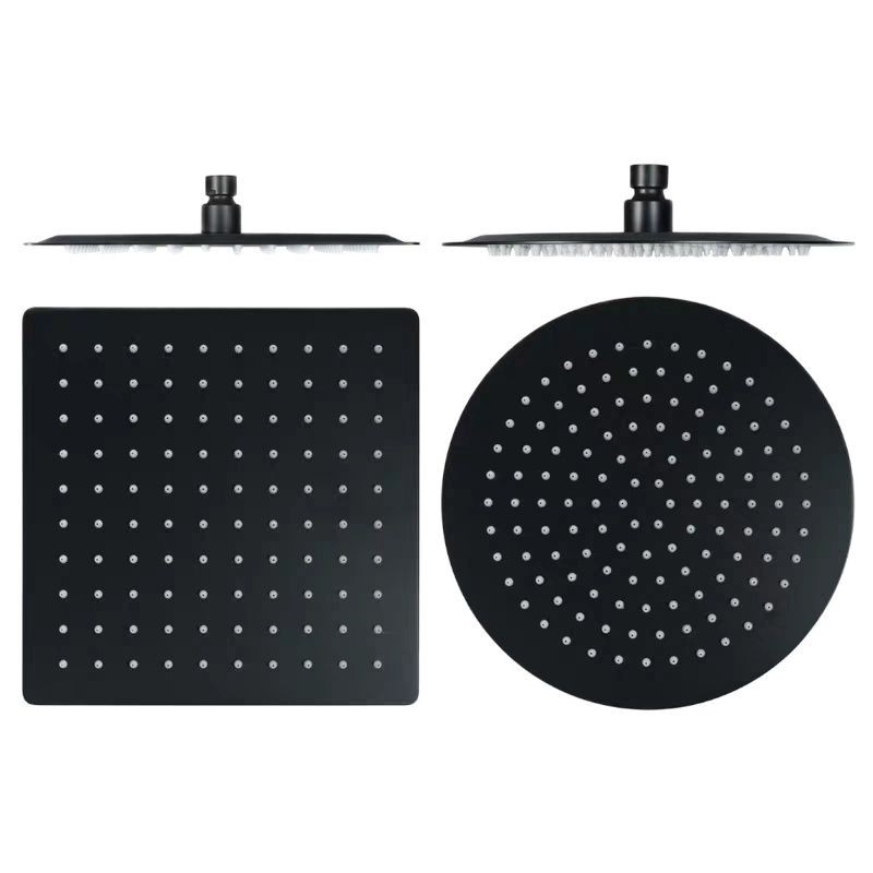 BAKALA Round And Square Stainless Steel Ultra-thin Shower 16/12/10/8 Inch Rainfall Shower Head Black Finished