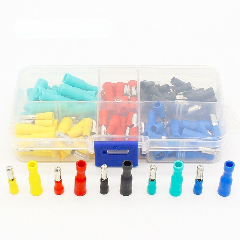 100pcs/set 5 Colors 16~14AWG Male Female Bullet Connector Terminals Wire Crimp Terminals