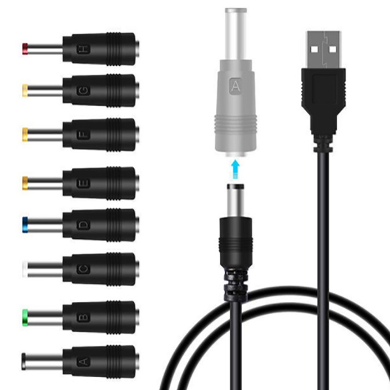 Power Cord Connector USB Port to 6.3*4.0mm 6.0*3.0mm 2.5*0.7mm 3.5*1.35mm 4.0*1.7mm 5.5*2.1mm DC Barrel Jack 5V 3.5mm