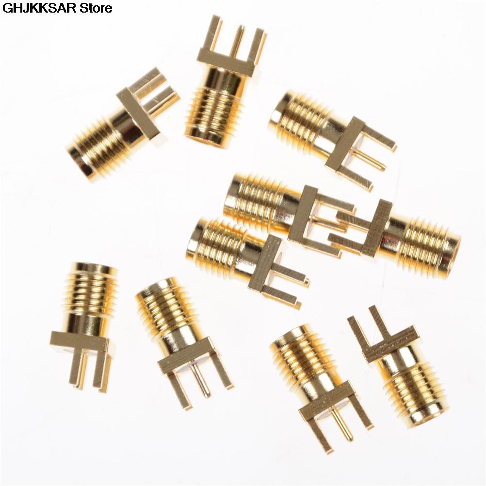 New 10pcs/lot SMA Female PCB Edge Mount RF Solder Adapters 0.062' SMA Female Jack Pot Solder