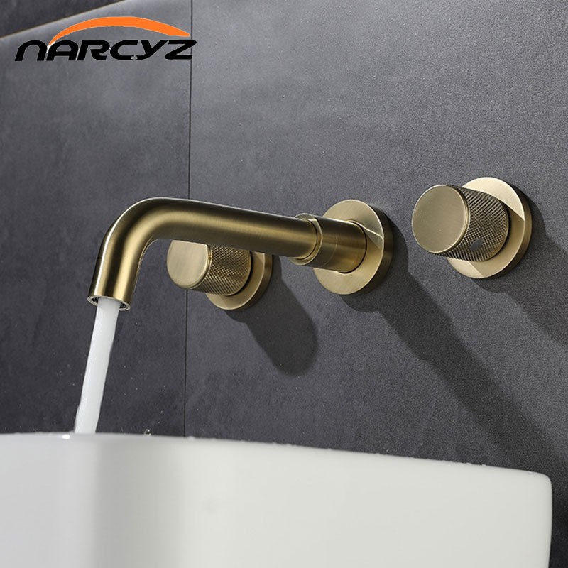 In-Wall Double Handle Double Handle Hot and Cold Control Wall Mounted Pre-Buried Wall Concealed Washbasin Washbasin Faucet EY-P0108