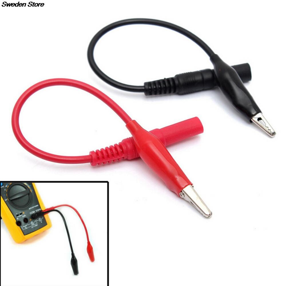 2pcs Alligator selp to AV Banana Plug Tester Cable Lead Connector Dual Tester Probe Alligator Clip for Multimeter Measure Tool HOT