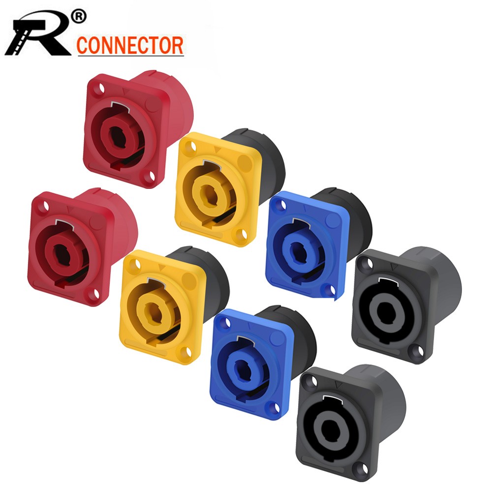 10pcs/lot 4 Pin Speaker Power Connector Female Jack Panel Mount 4 Pole 4 Core Chassis Socket Amplifier Speaker Chassis