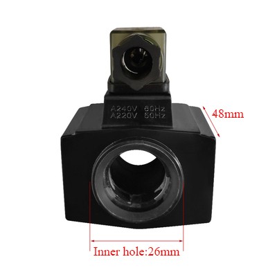 Solenoid valve coil hydraulic inner hole 26mm long 48mm square solenoid valve coil AC220V/DC24V