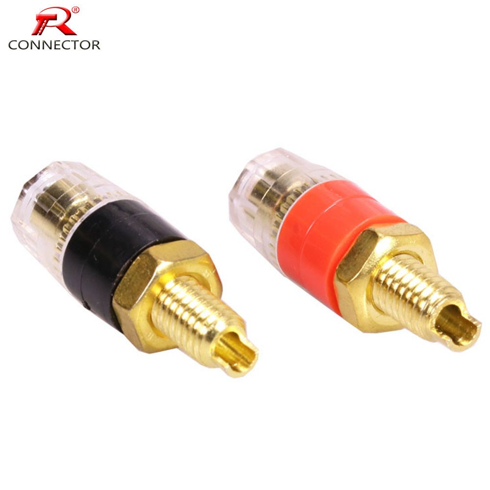 50pcs/25Pairs Gold Plated Small Binding Post Connectors for 4mm Banana Plug, Binding Post HIFI Terminal for Audio Video Amplifier