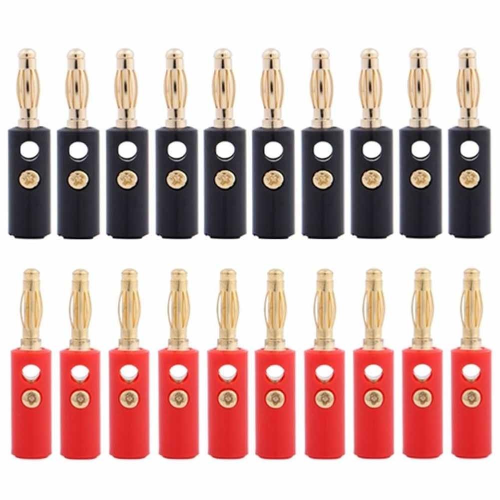 4mm Gold Plated Anti-slip Soft Rubber Safety Soldering Terminal Free Replacement Parts Lantern Thread Connector Banana Plug