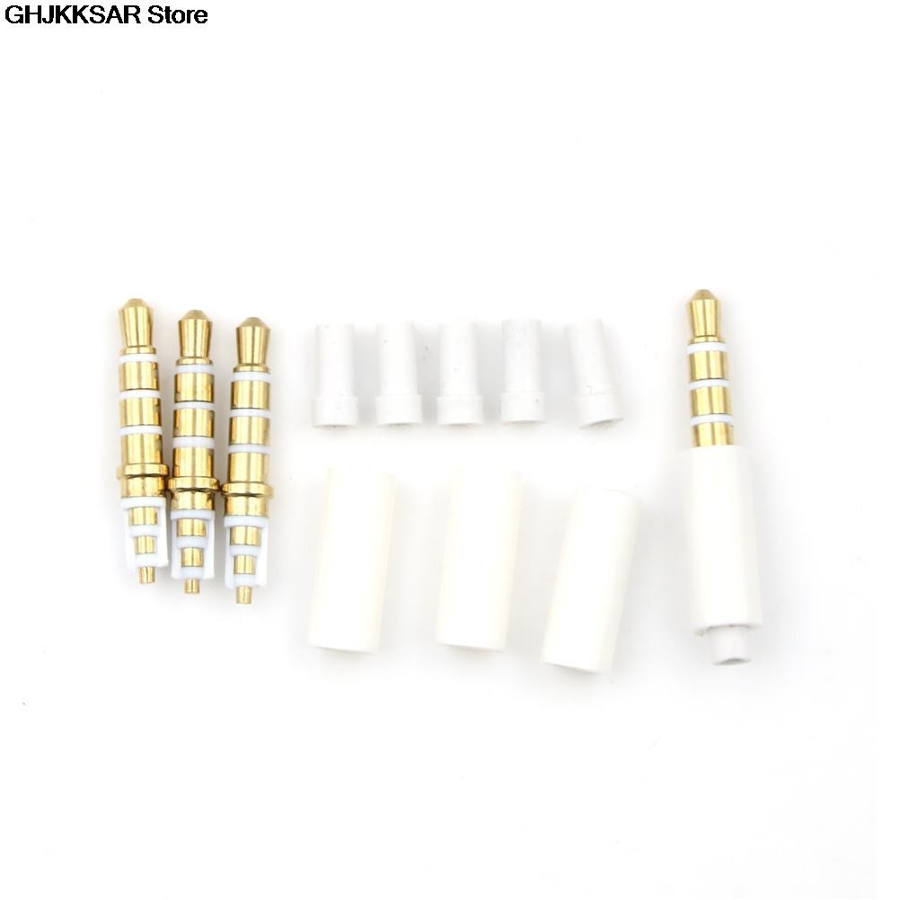 4Pieces 3.Stereo Headset Plug With Tail 4 Pole 3.5 Mm Audio Plug Jack Adaptor Connector 5mm Wholesale