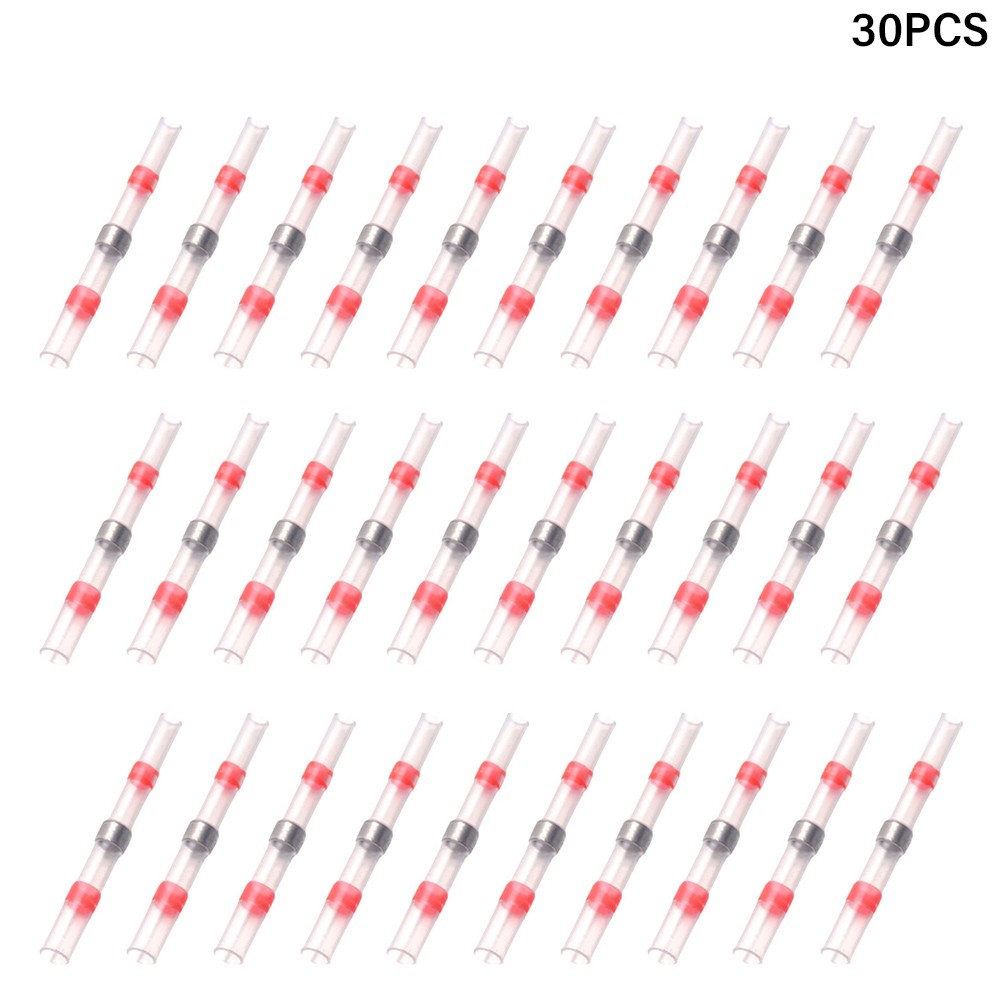 30pcs SST21 Universal Solder Seal Wire Connector Terminal Marine No Slip Electrical Quick Splice Insulated Butt Heat Shrinkable