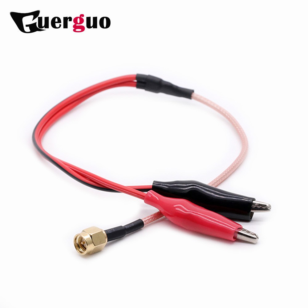 100pcs RG316 RF Coaxial Cable SMA Male Plug to Dual Alligator Clip Red and Black Tester Lead Wire Connector 50cm