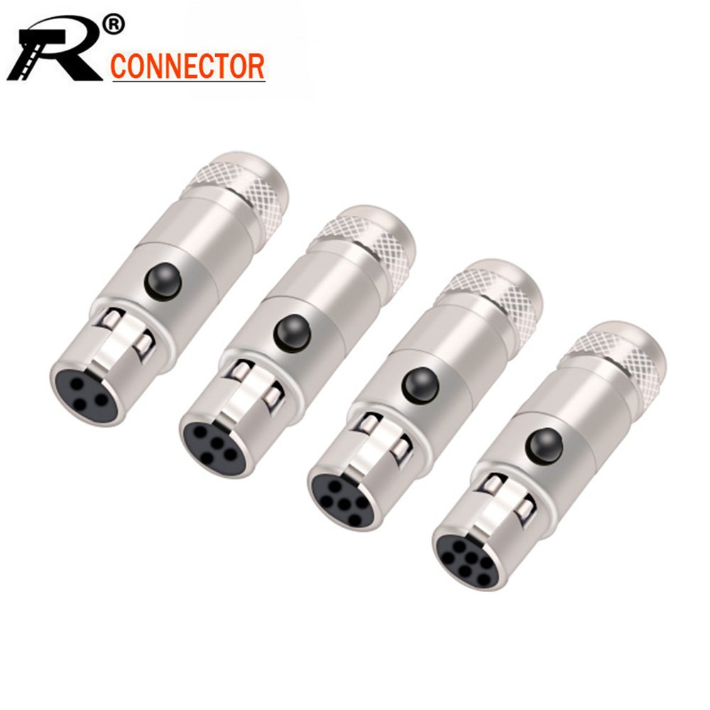 10pcs/lot Mini XLR 3Pin 4Pin 5Pin 6Pin Male Panel Chassis Socket Screw Mount Plug Small XLR Microphone MIC Audio Connector