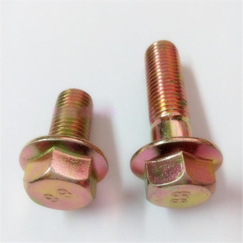 Hex bolts with a flange head M10, zinc color 8.8, length 16-70 mm