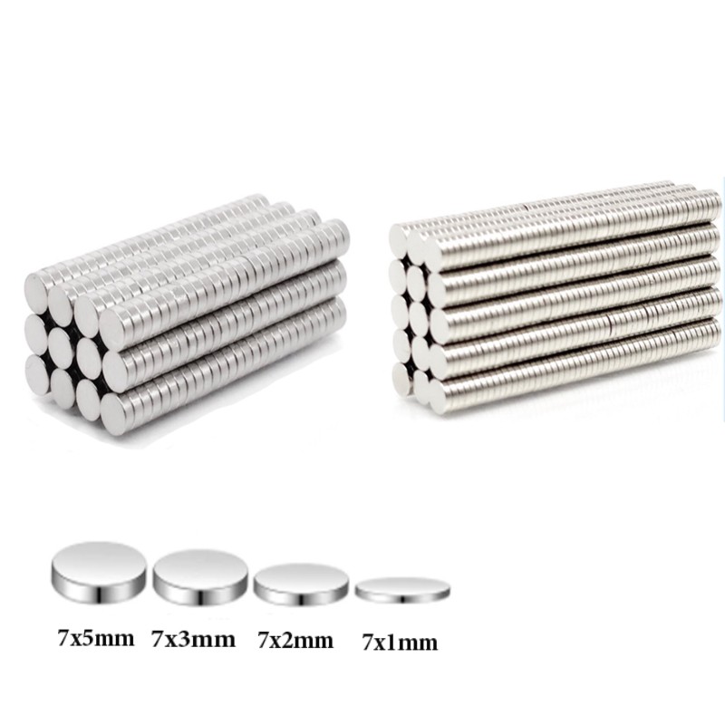 7x1mm 7x2mm 7x3mm 7x5mm Small Round Neodymium Magnet Rare Earth Strong Powerful Permanent Fridge NdFeB Magnets DISC