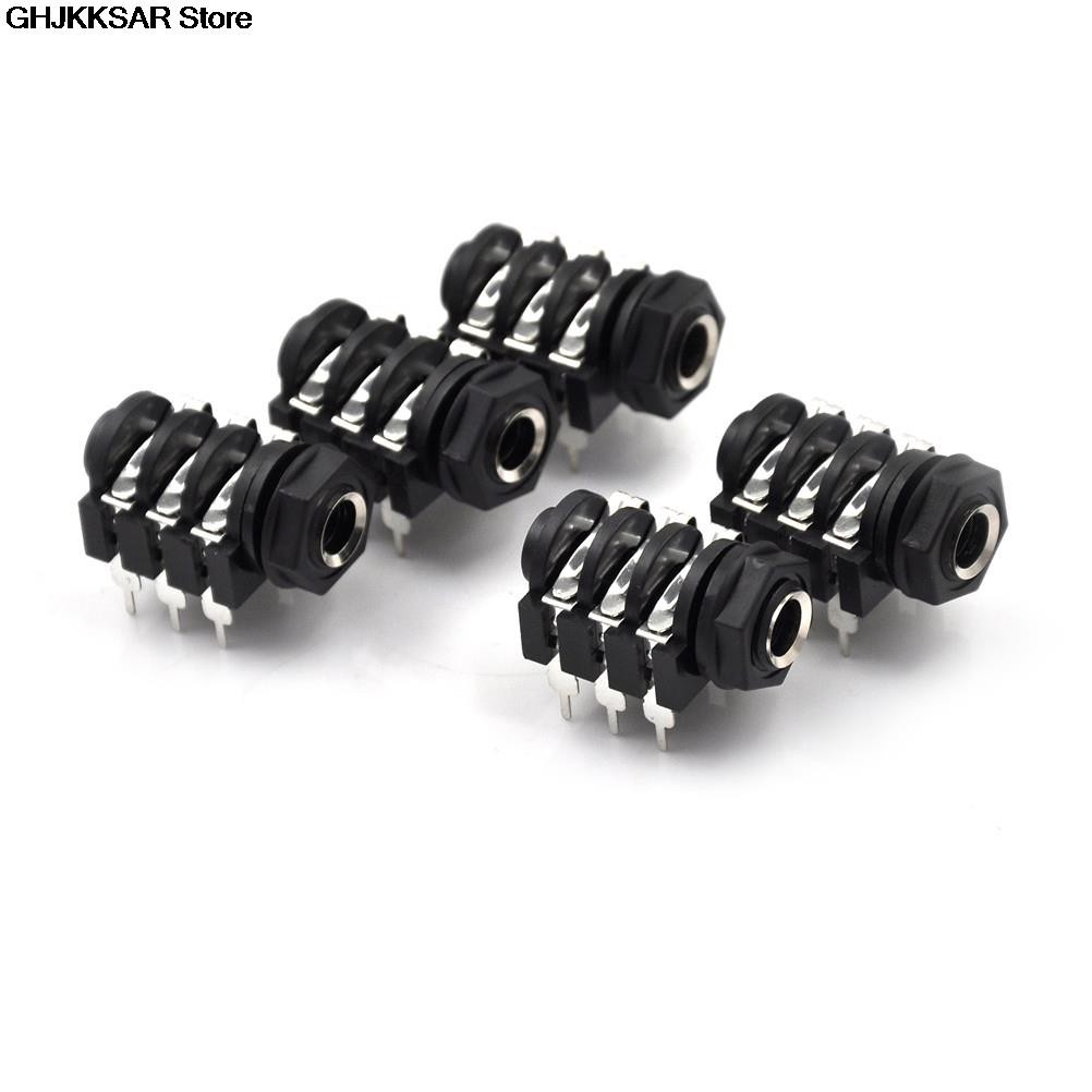 5pcs 6.35mm/6.35 6P/6PIN Stereo Audio Microphone Female Socket/ Jack Connector