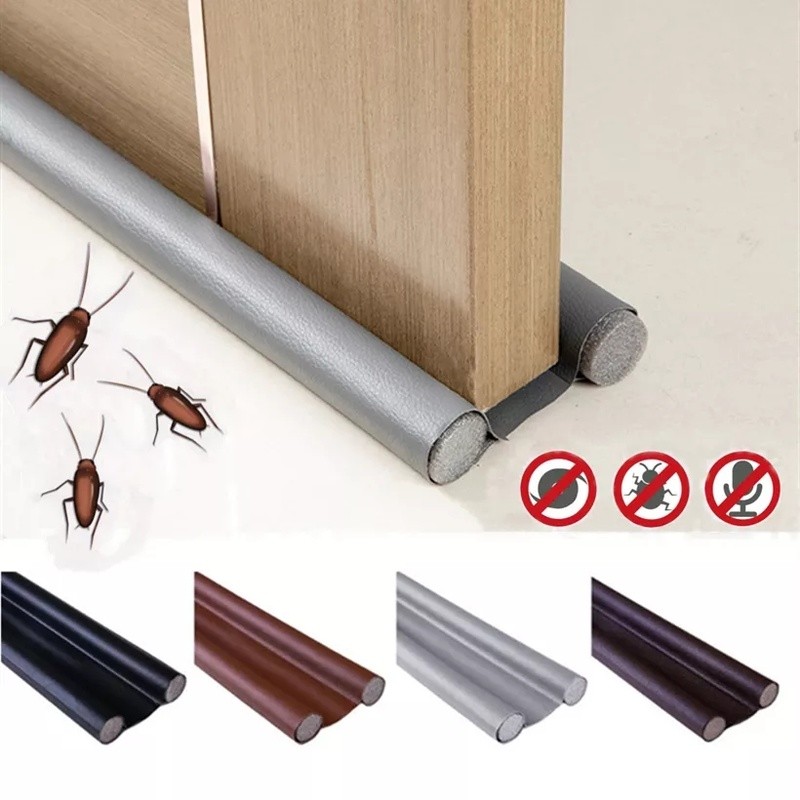 Soundproofing Foam Door Bottom Sealing Strip Weather Stripping Draft Blocker Twin Door Draft Dodger Guard Stopper Window Gap Sealer