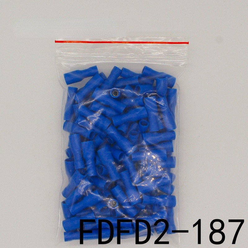 FDFD2-187 FDFD2.5-187 Female Insulated Electrical Crimp Terminal for 1.5-2.5mm2 Connectors 100PCS/Pack Cable Wire Connector FDFD