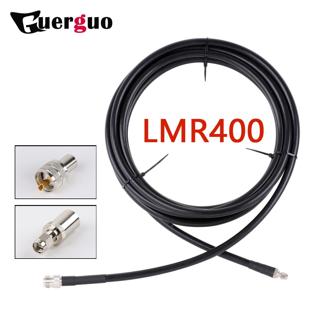 SMA Male to UHF Male PL259 Plug LMR400 Cable 50 Ohm Low Loss RF Coaxial Pigtail WiFi Radio Antenna Extension Jumper Cord