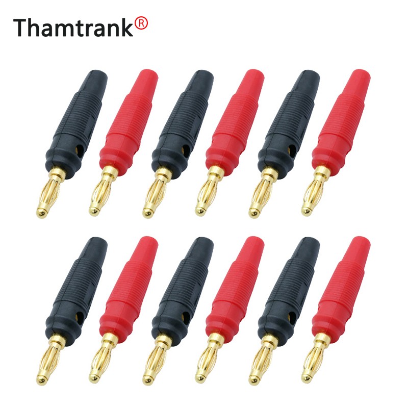 100pcs/50pairs Pin Banana Plug Gold Plated Copper 4mm Banana Connector Speaker Plug solderless