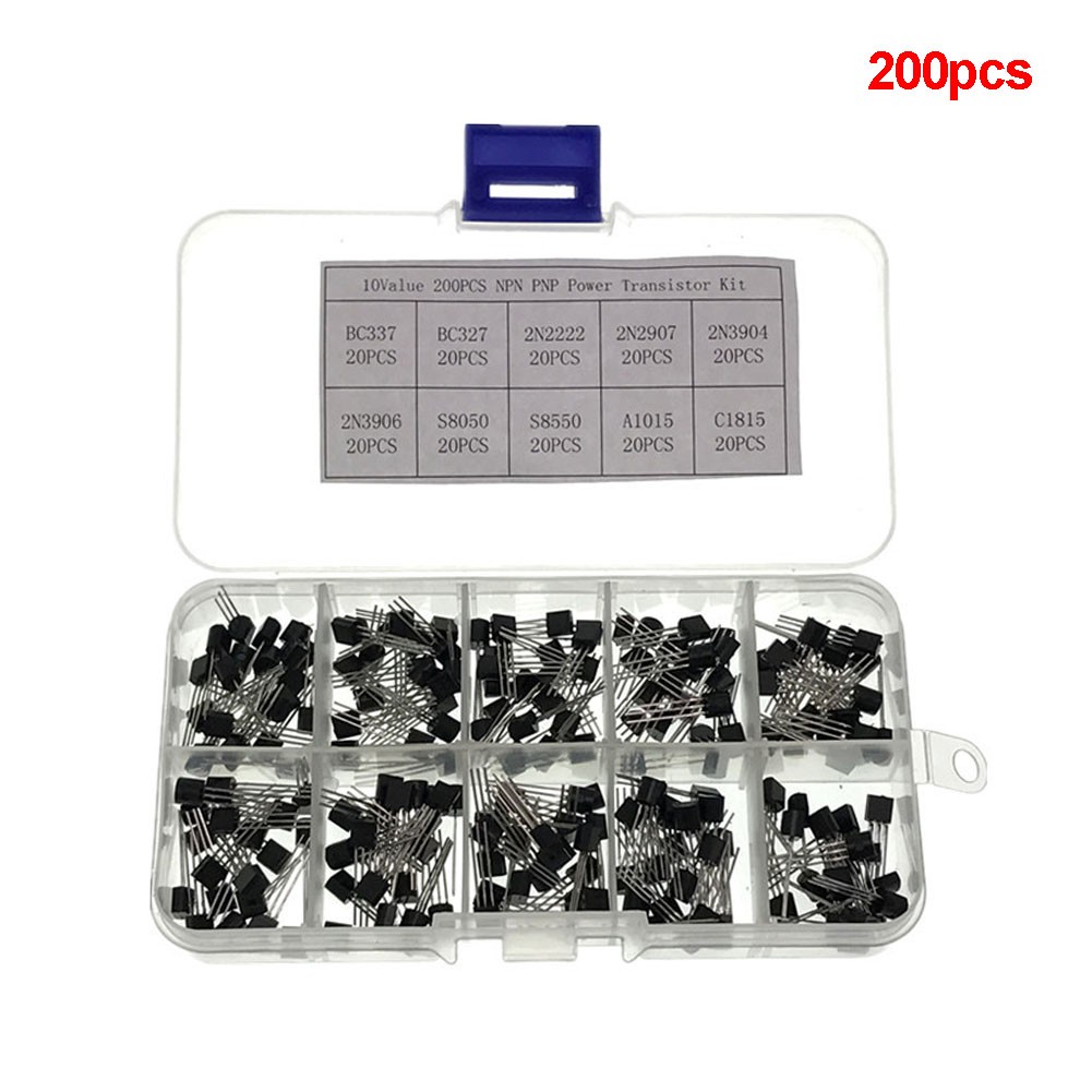 Electronic Components PNP/NPN 10 Value Tool Parts Electrical Supplies Assortment Kit 10 Value In Assortment Box 200pcs