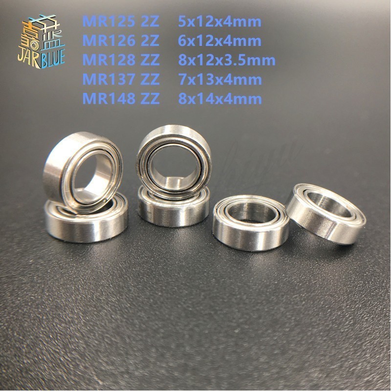 10pcs MR125 2Z MR126 2Z MR128 ZZ MR137 ZZ MR148 ZZ Miniature Bearing 5x12x4 6x12x4 8x12x3.5 7x13x4 8x14x4mm