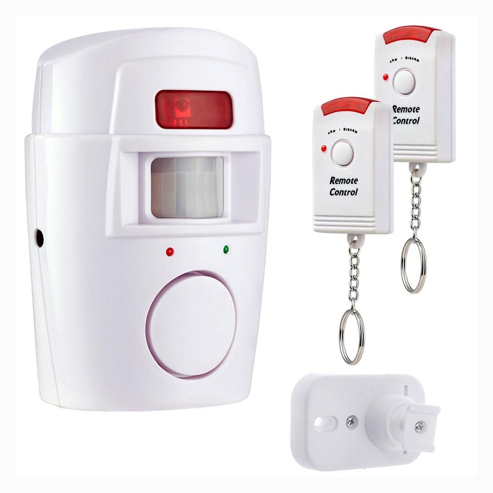 Wireless PIR Motion Sensor Detector Alarm with 2 Remote Controls Door Window for Home Penthouse Garage Caravan Security Alarm System