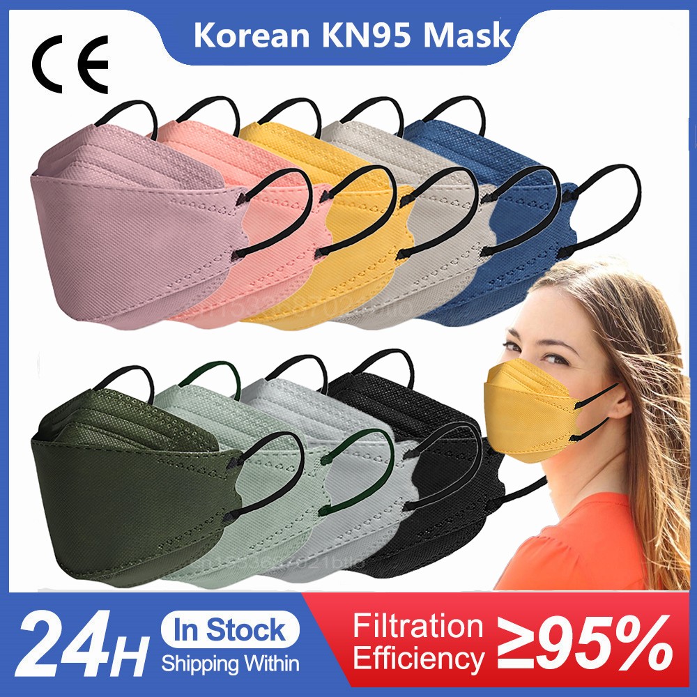 10-100pcs Mascarillas KN95 Fish Masks FFP2 homology ada Adult Disposable 4 Layers Mascarillas FPP2 Colores Morandi Masque FFP 2