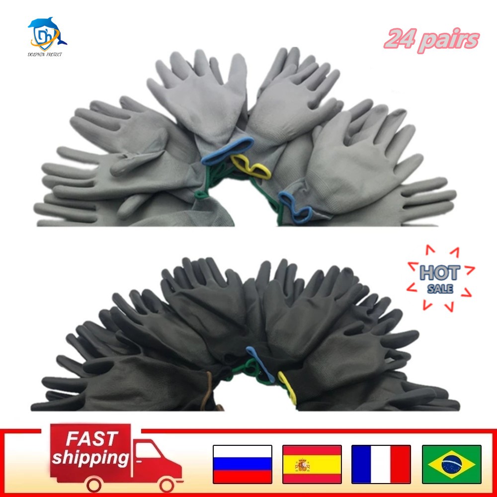 1/36 Pairs Nylon Polymer Gloves Safety Work Gloves Repair Special Gloves Palm Padded Gloves Carpenter Repair Worker Supplies