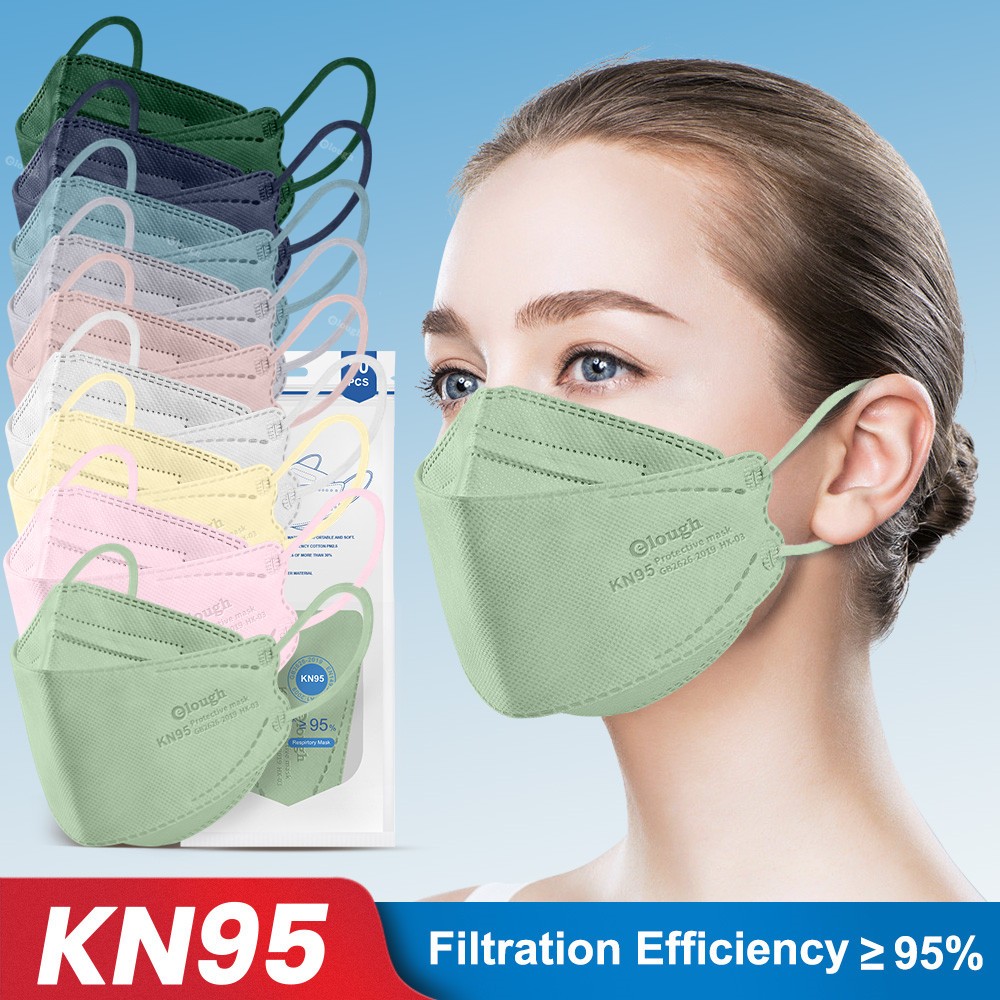 Elough 10-100 قطعة ألحو Mascarillas ffp2 homology ada إسبانيا الألوان 4 طبقات KN95 أقنعة معتمدة الكبار الأسماك FFP2 أقنعة