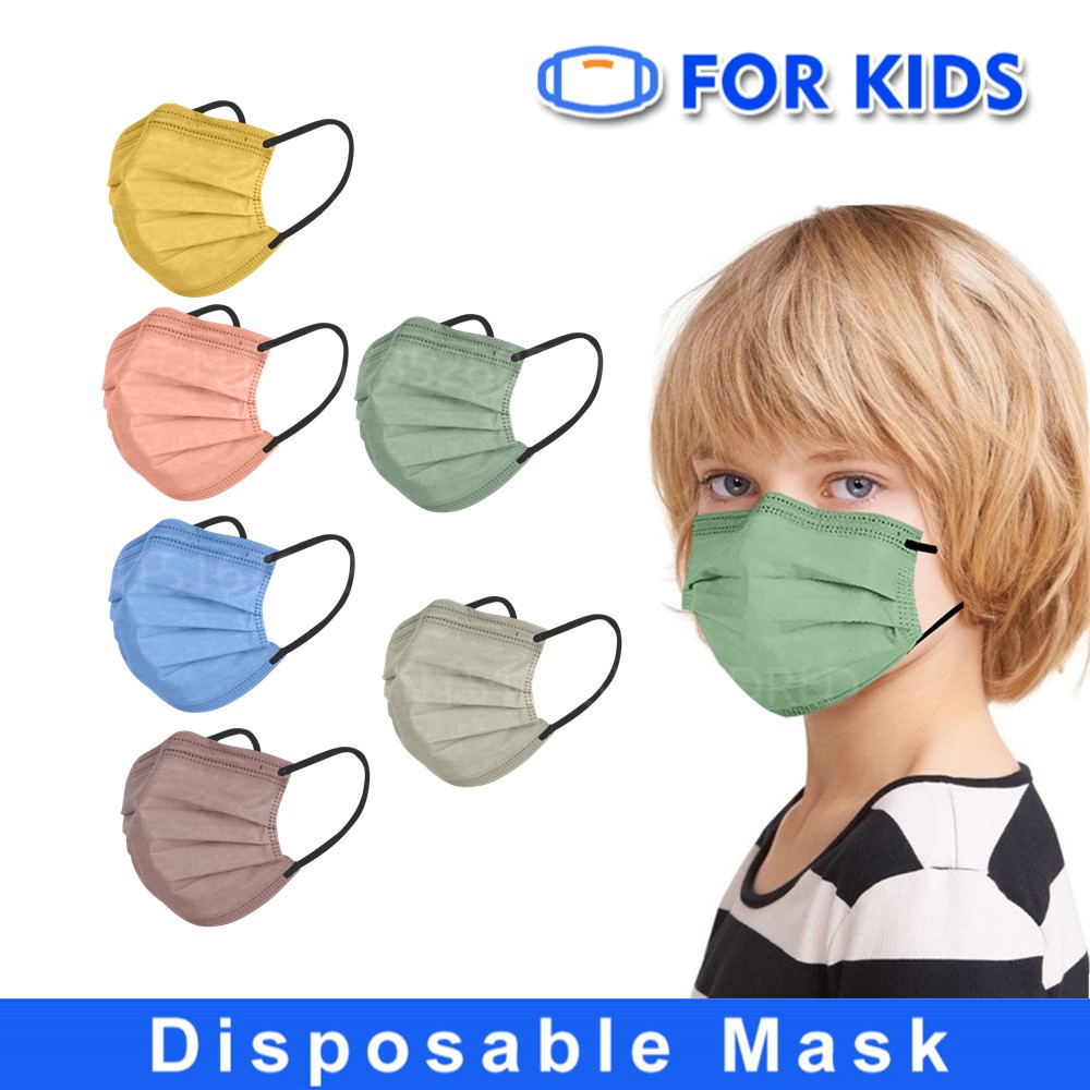 10-200pcs Kids Masks Disposable Morandi Kids Masks 4 Layer Non-woven Children Mask Anti-Dust mascarillas niños masque enfant