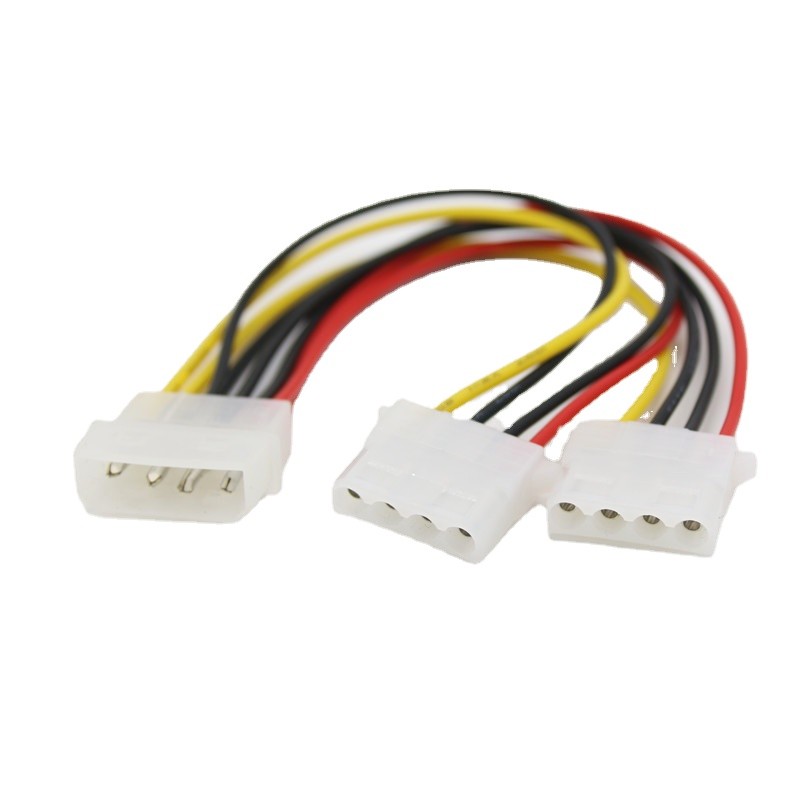 Power Splitter Adapter Cable 4 Pin Molex Male Power to 2x IDE 4 Pin Female Y Splitter Extension Adapter Connector Cable 20cm