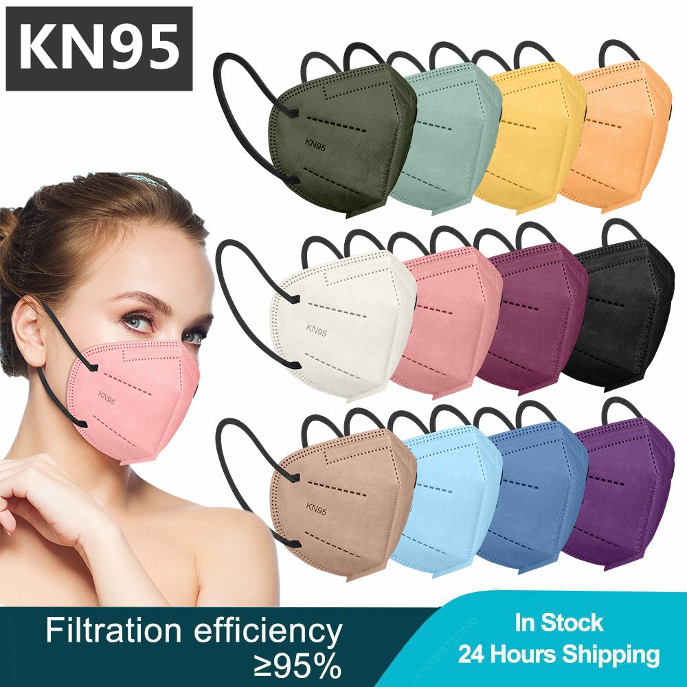 FFP2 Mascarillas KN95 Face Mask Solid Color 5 Layers Mask ffp2mascarilla FPP2 Mascarilla FPP2 homology ada Masque KN95 10-100pcs