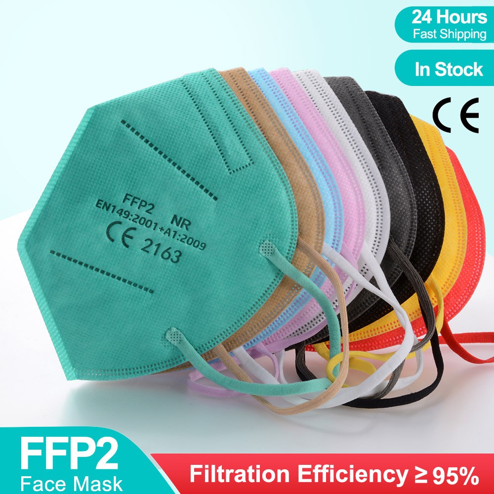 5 Layers Adult Multicolor Synthetic Fabric Face Mask KN95 Fpp2 Mascarilla Certified KN95 Mouth Mask Reusable ffp2fan CE ffp3