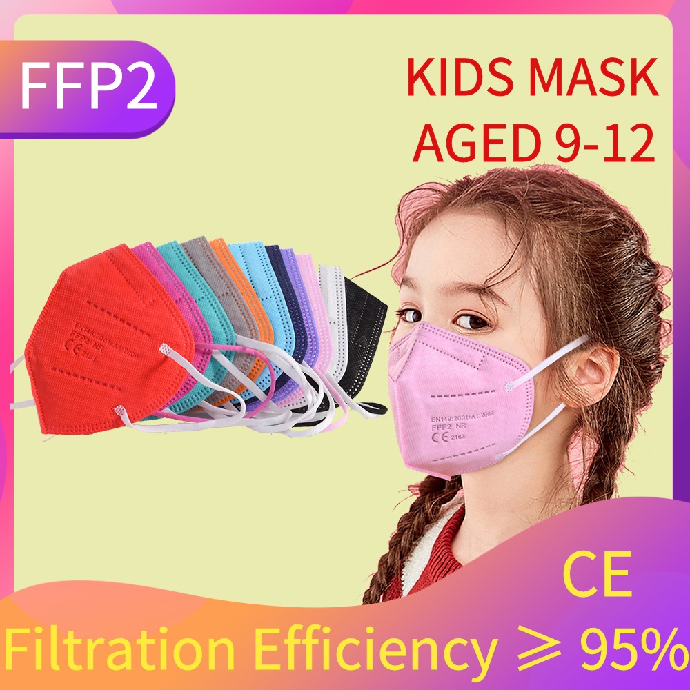 10-50pcs KN95 Mask N95MASK ffp2mask 9-12 years for children ffp2 mascarillas fpp2 niños homologadas negras masques organization ffpp2