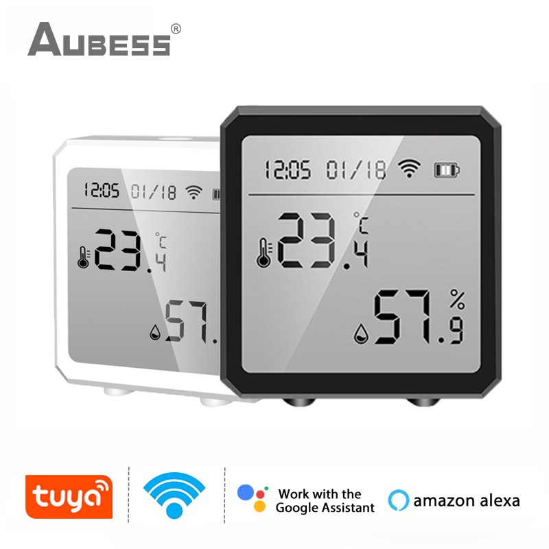 Tuya WiFi Temperature Sensor Hygrometer Smart Life Display Hygrometer Thermometer Detector Work with Alexa Google Home Assistant