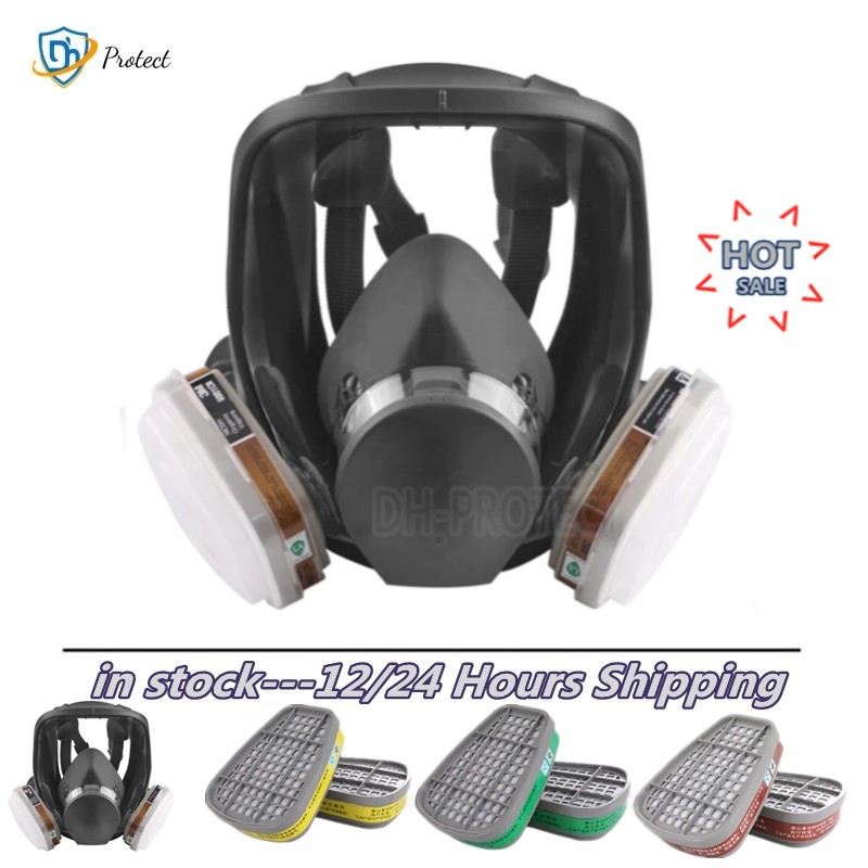 High Quality 15/17 in 1 Chemical Gas Mask 6800 Dust Respirator Paint Repeller Spray Silicone Full Face Mask Filter