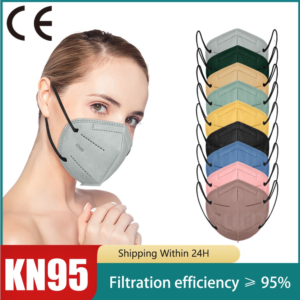 قناع التنفس KN95 Mascarillas ffp2mascarillas المعتمدة FFP2 قناع 5 طبقات قابلة لإعادة الاستخدام أقنعة الوجه FPP2 Mascarillas FP2 أسود KN 95 ffp3