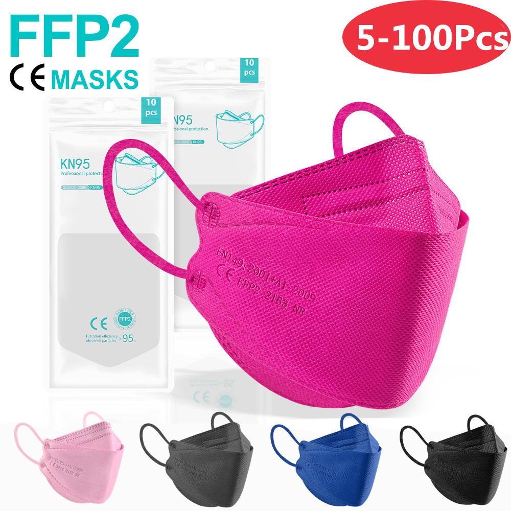 10-100pcs color mask ffp2fan kn95 masks ce mascarillas fish ffp2reuse zable adult kn95 mask approved health face mask fpp2