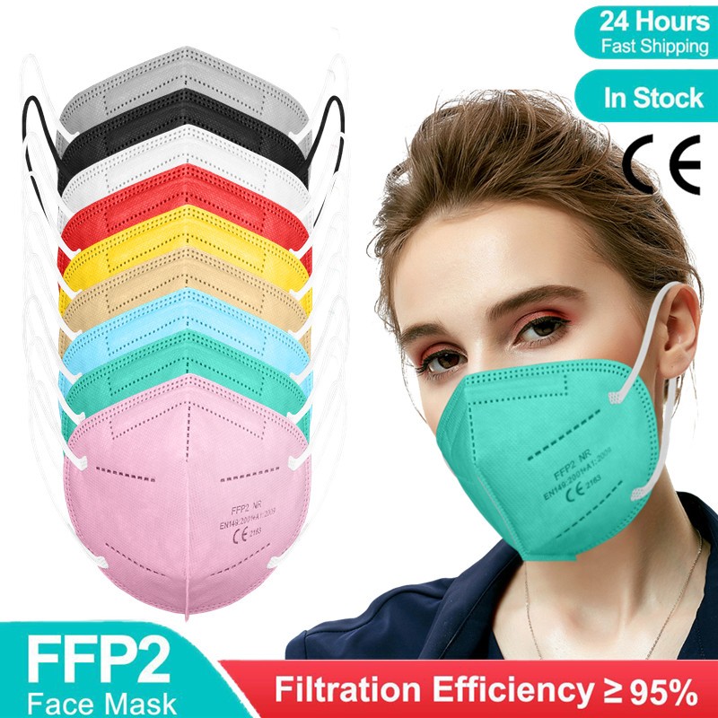 Colores masks ffp2 KN95 mascarilla ffp2 homolucada spain ffp2fan 5 layers CE adult fpp2 approved ffp mask 2 mascherina ffpp2