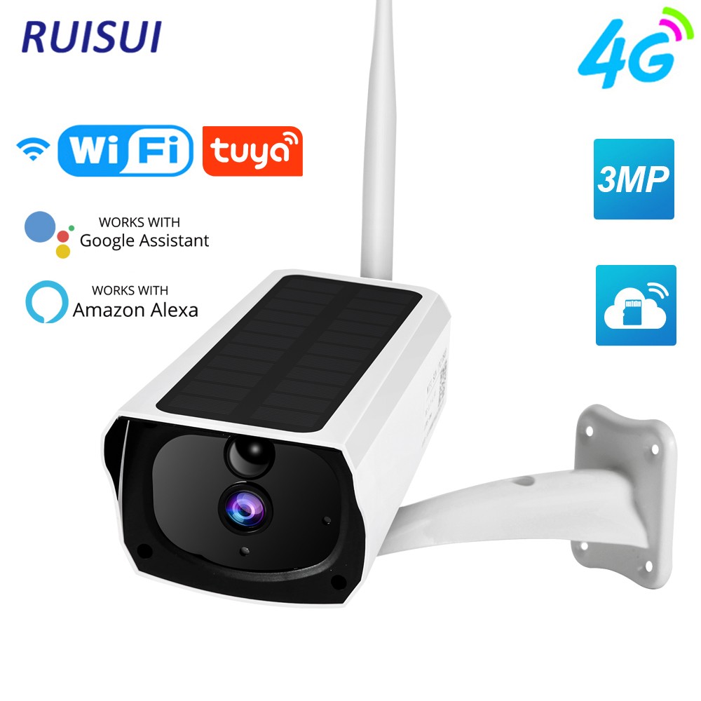 Tuya Solar Camera 4G Surveillance Cameras 3MP WiFi Security Outdoor Vidcon AI Human Detection Waterproof for Security Protection