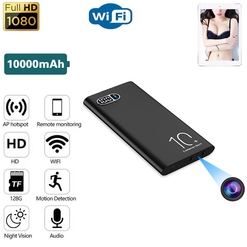 10000mah Portable Power Bank Wireless IP Camera Large Capacity Power Supply Wifi Camera HD Real-time Video and Audio Recording