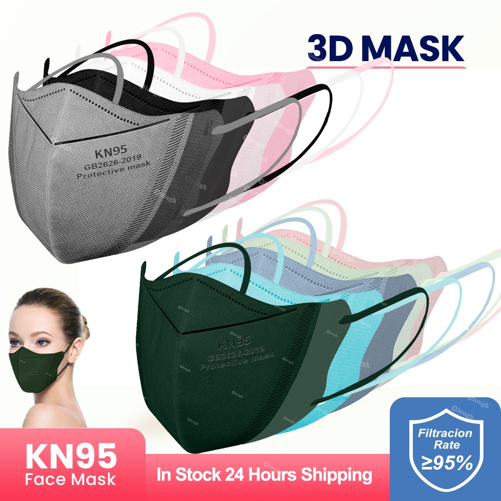 Elough Mask FFP2 CE Certificated 3D Protective Kn95 Face Mask Dust-proof PM2.5 Respirator Filtration Respirator KN 95 Mask
