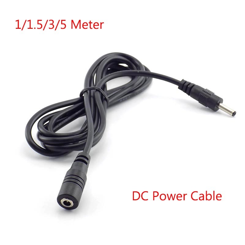 1/1.5/3/5M Male Female DC Power Accessory Extension Cable 5V 2A Power Adapter Cord 3.5mm x 1.35mm Connector for CCTV Security Camera