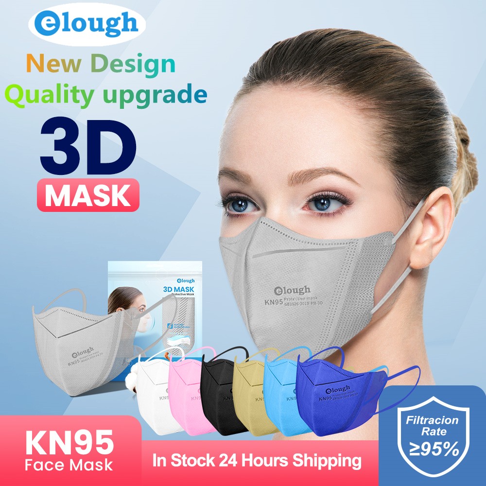 قناع Elough ثلاثي الأبعاد KN95 قناع أسود يمكن التخلص منه Mascarillas fpp2 ألوان المثليين mascaras kn95 ffp2 maske 4 طبقات قناع قابل للتنفس