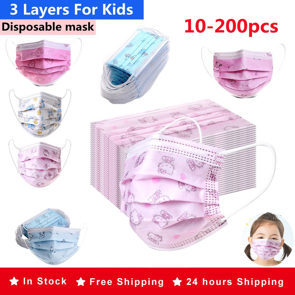 3 ply non woven fabric disposable children's cartoon mask