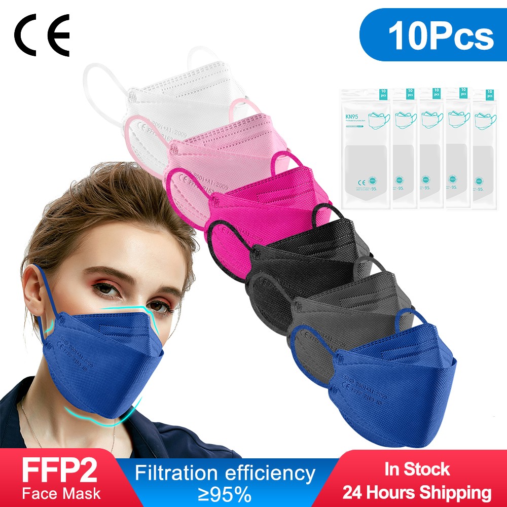 10-100 قطعة الكورية الأسماك KN95 Maske FFP2 Mascarillas FPP2 المعتمدة الصحية قناع وجه واقي التنفس أقنعة الفم ffp2fan CE